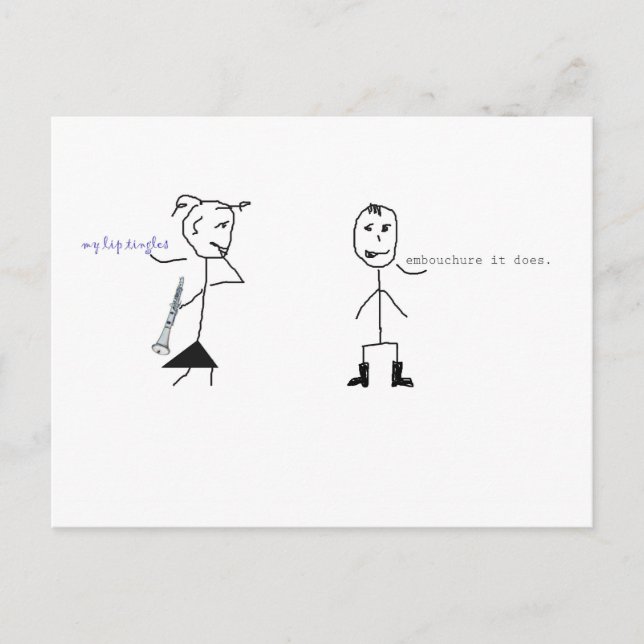 Postal Humor clarinete (Anverso)