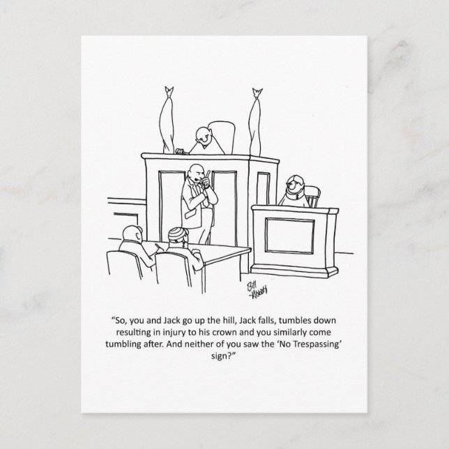 Postal Humor de abogado gracioso (Anverso)