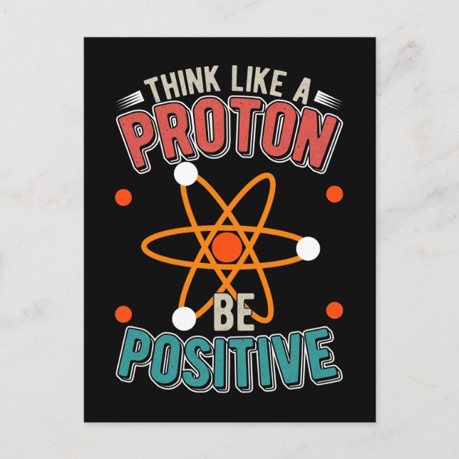 Postal Humor de científico de protones Físico friki (Anverso)