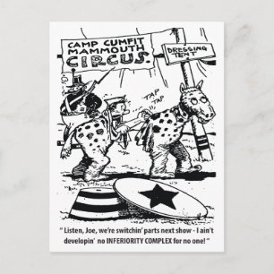 Postal Humor de circo, no complejo de inferioridad, graci