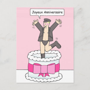 Postal Humor de cumpleaños gay masculino joyeux