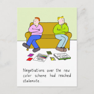 Postal Humor de decoración gay en casa