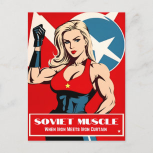 Postal Humor de gimnasia de gimnasio soviético estilo vin