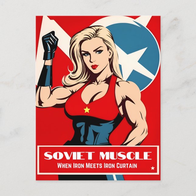 Postal Humor de gimnasia de gimnasio soviético estilo vin (Anverso)
