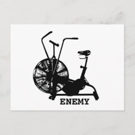 Postal Humor de gimnasio blanco negro entrenamiento diver