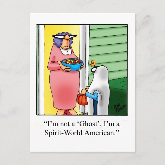Postal Humor de Halloween postea "Spectickles" (Anverso)