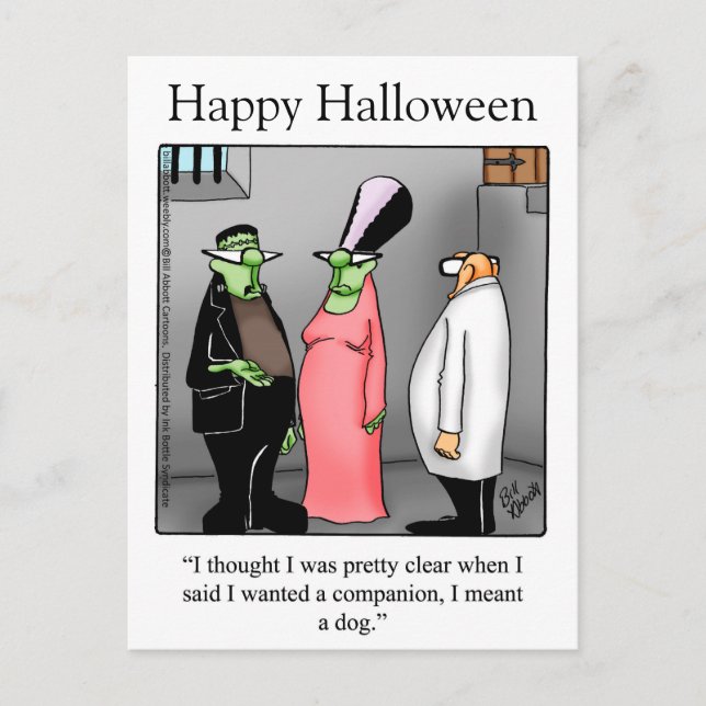 Postal Humor de Halloween postea "Spectickles" (Anverso)