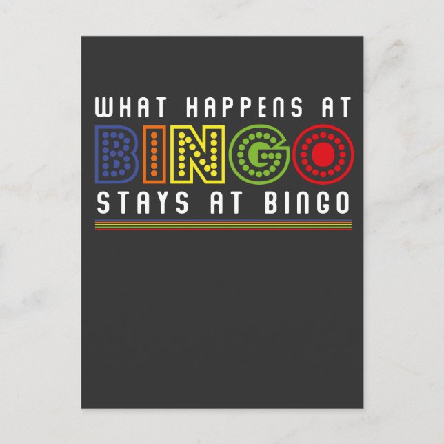 Postal Humor de Jugador de Bingo Divertido (Anverso)