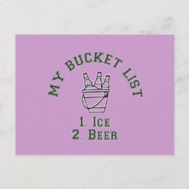 Postal Humor de la lista de baldes - Hielo y cerveza