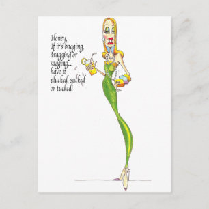 Postal humor de los chicas de vanidad