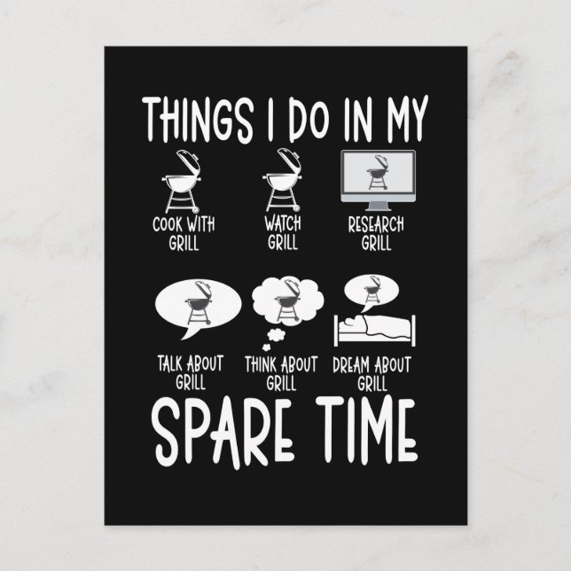 Postal Humor de parrillada barbacoa parrilla carne Lover (Anverso)