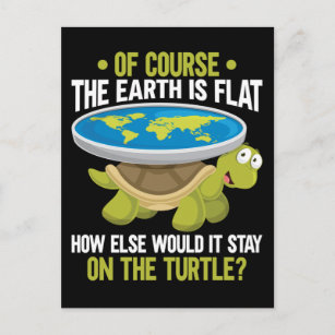 Postal Humor de tortuga de la sociedad de la Tierra plana