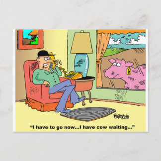 Postal Humor de vaca Personalizado de granja