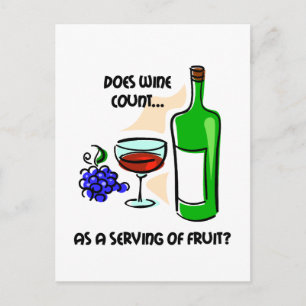 Postal Humor de vino gracioso diciendo