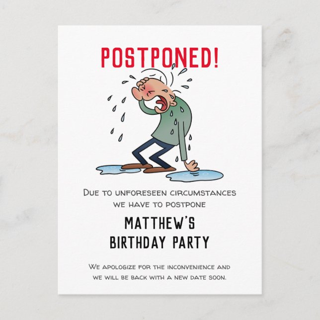 Postal Humor del Personalizado de cancelación de Fiesta p (Anverso)