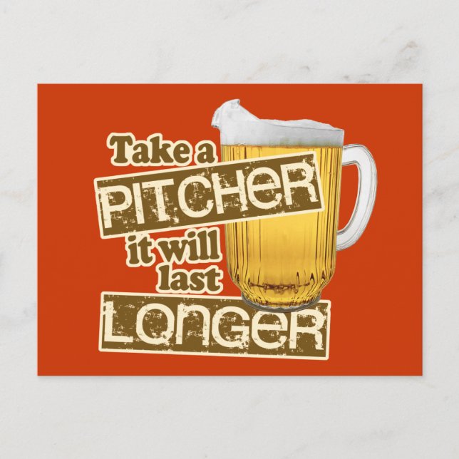 Postal Humor divertido de beber cerveza (Anverso)