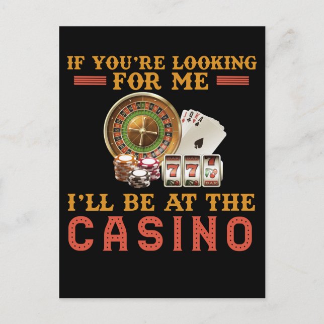 Postal Humor divertido de casino adicto al juego (Anverso)