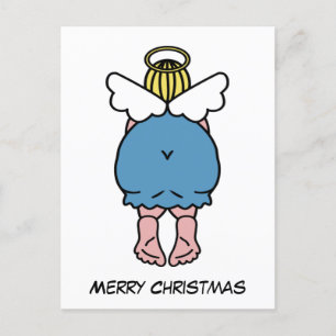 Postal Humor divertido de Chubby Angel Feliz Navidad