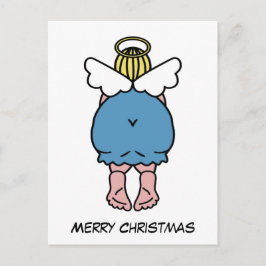 Postal Humor divertido de Chubby Angel Feliz Navidad