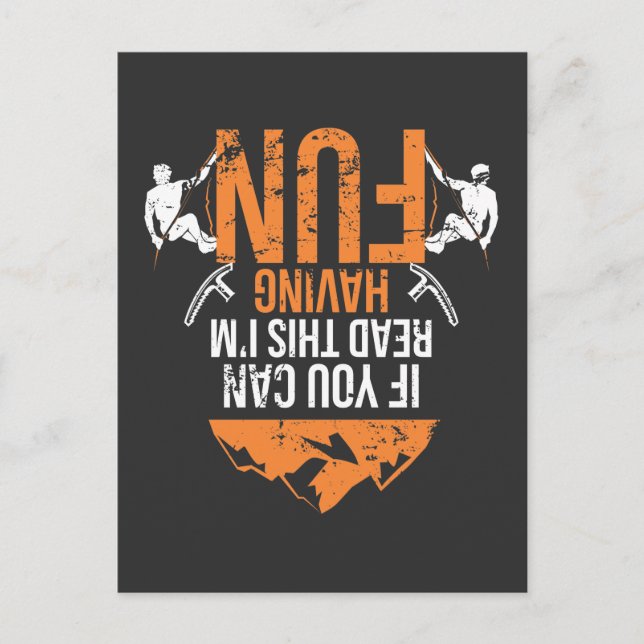 Postal Humor divertido de escalada de Chiste de montaña (Anverso)