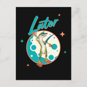 Postal Humor divertido de geco más tarde Procrastinación
