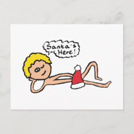 Postal Humor divertido de navidad en Santa's Here