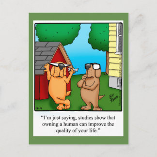 Postal Humor divertido de perro después de los espectikle