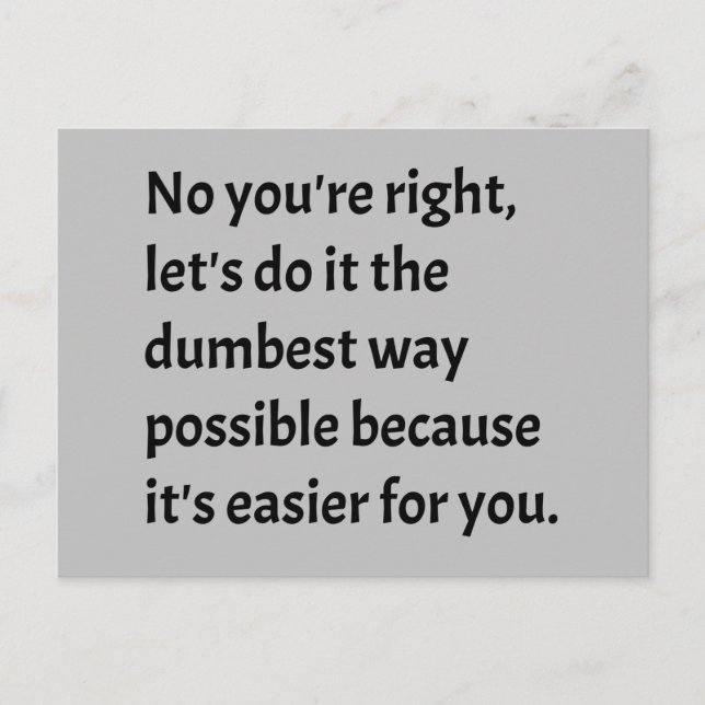 Postal Humor gracioso y sarcástico (Anverso)