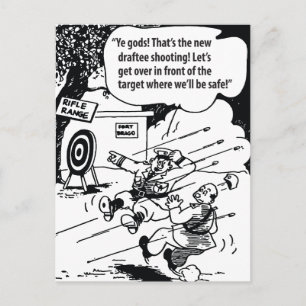 Postal Humor Militar, Lugar Seguro, Divertido Vintage