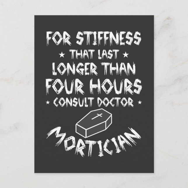 Postal Humor Mortician Profesión de Funeral Director Fune (Anverso)