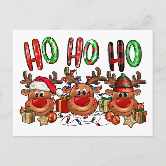 Postal Humor Navideño Reno  (Anverso)
