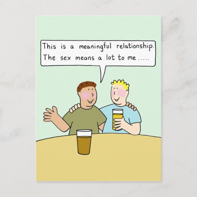 Postal Humor Personalizado de pareja masculina gay (Anverso)