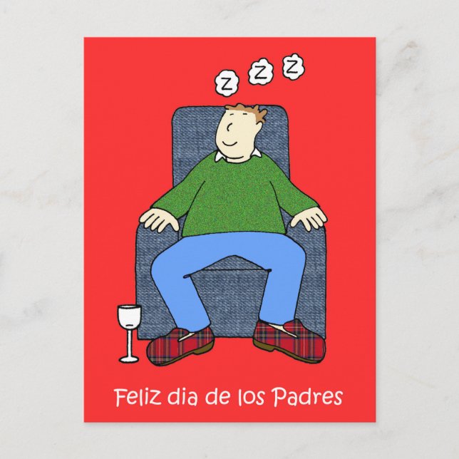 Postal Humor Personalizado del Día del Padre en España (Anverso)