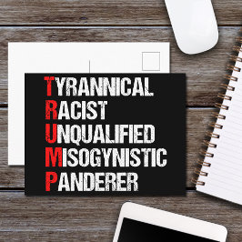 Postal Humor político con acrónimo anti Trump