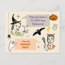Postal Humor retro de Halloween Faboolous Custom Name
