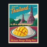 Postal Humor retro gráfico satinado divertido de Tailandi<br><div class="desc">Adopte el espíritu de diversión desenfadada y celebre la belleza de Tailandia con este singular diseño vintage. Con su humor irónico y sus vibrantes imágenes,  este diseño seguramente te traerá una sonrisa a la cara y un sentido de la lujuria vaginal a tu corazón.</div>