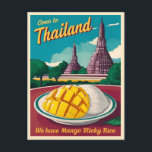 Postal Humor retro gráfico satinado divertido de Tailandi<br><div class="desc">Adopte el espíritu de diversión desenfadada y celebre la belleza de Tailandia con este singular diseño vintage. Con su humor irónico y sus vibrantes imágenes,  este diseño seguramente te traerá una sonrisa a la cara y un sentido de la lujuria vaginal a tu corazón.</div>