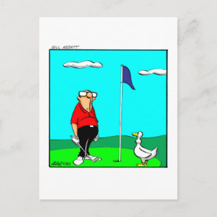 Postal humorística de golf