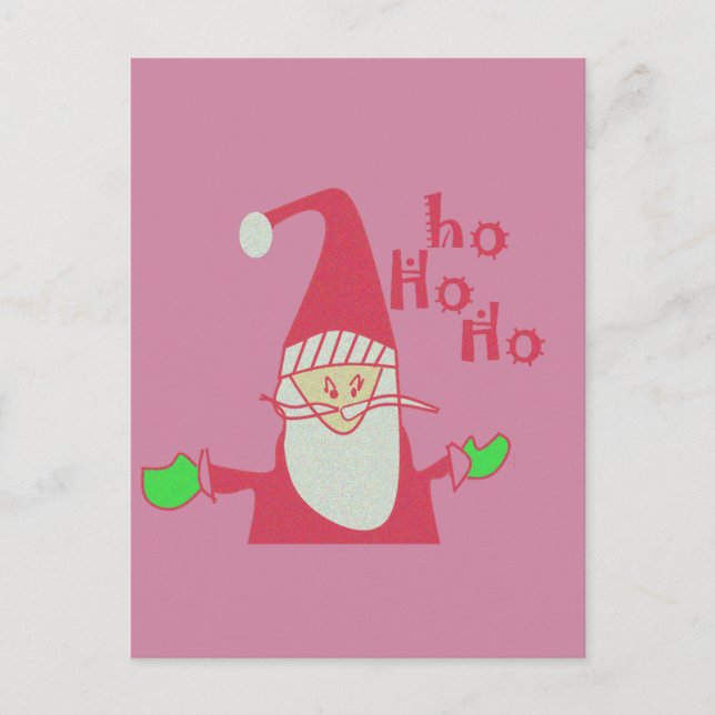 Postal Humorística Santa con Festividad Ho Ho Ho (Anverso)