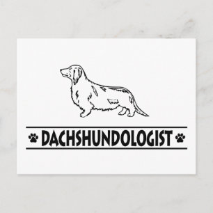 Postal Humorístico Dachshund de cabello largo