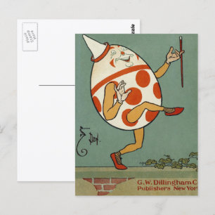 Postal Humpty Dumpty, Antigua Rima Infantil de Mother Goo