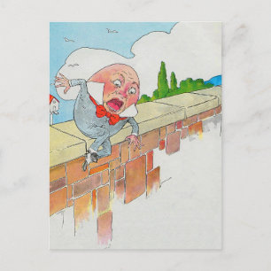 Postal Humpty Dumpty en la pared madre de oca rima de gua