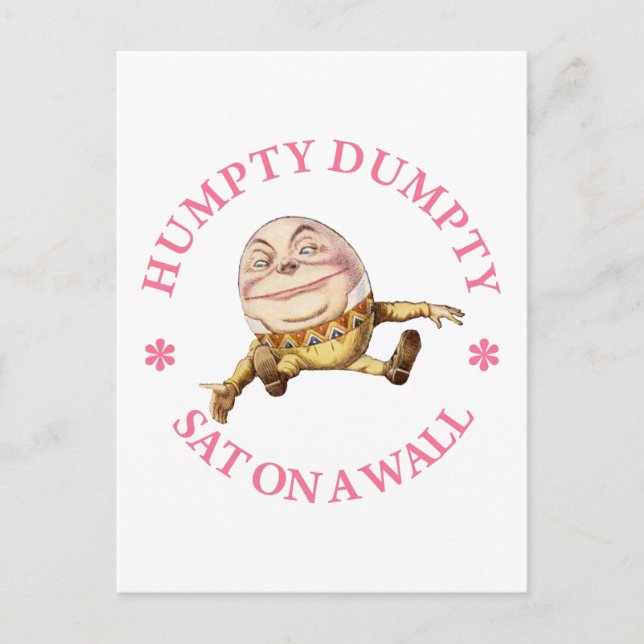 Postal Humpty Dumpty Sat En Una Pared (Anverso)
