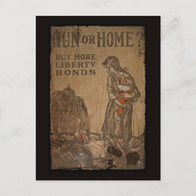 Postal Hun o Home Buy Bonds WWI (Anverso)