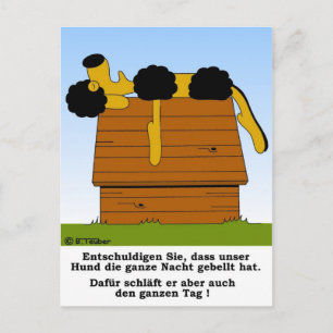 Postal Hund schläft auf Hütte
