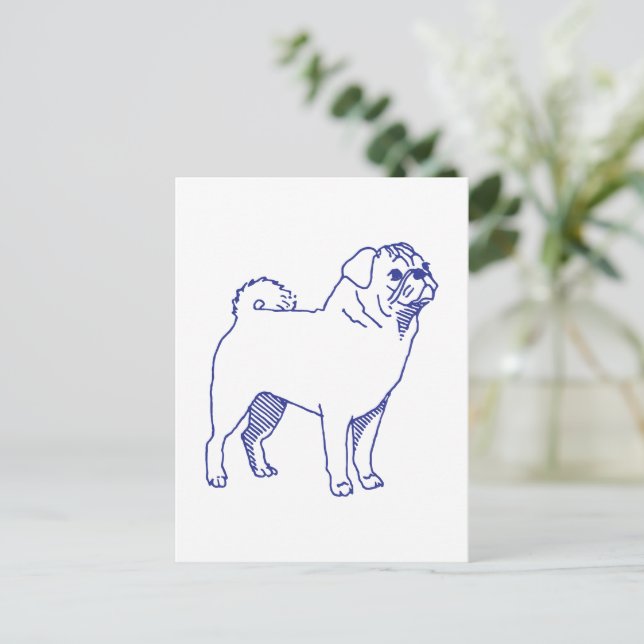 Postal Hunderasse Mops (Anverso de pie)