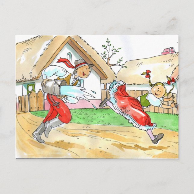 Postal húngara del vintage para pascua (Anverso)