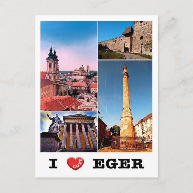 Postal Hungary - Eger - I Love - (Anverso)