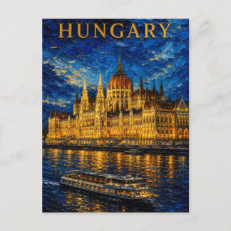 Postal Hungary: Night Glow Budapest Art Souvenir