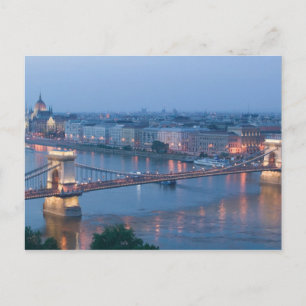 Postal HUNGRÍA, Budapest: Puente de Szechenyi (Cadena), 3